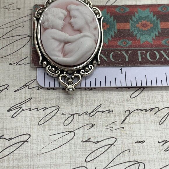 Silver Pink New MOM Heart Wedding Party Jewelry White Mothers Day necklace Cameo - Picture 8 of 9